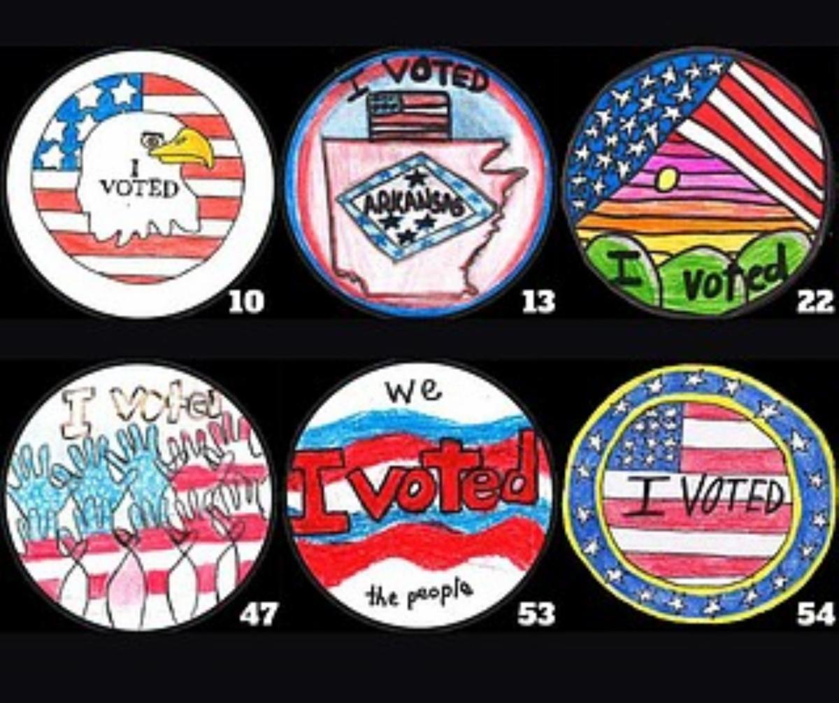 I Voted Sticker Drawings