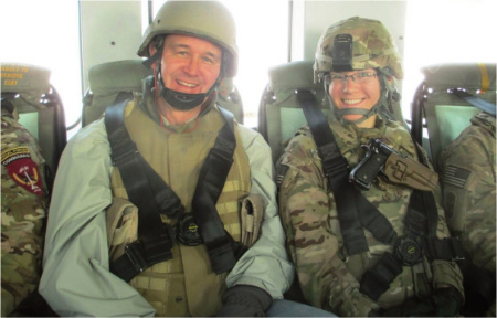 Warner and (daughter) Captain Lisa Warner Miller in Afghanistan - Christmas 2014