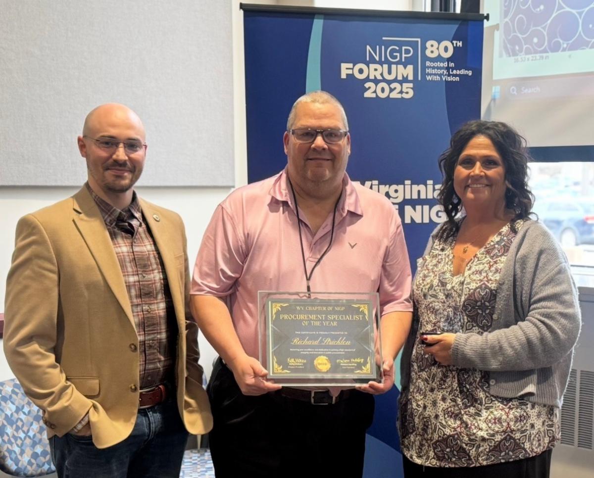 WVSOS Chief Deputy Secretary & Chief of Staff Deak Kersey, WVSOS Finance Specialist Richard Stricklen & Chief Financial Officer Delilah Barker