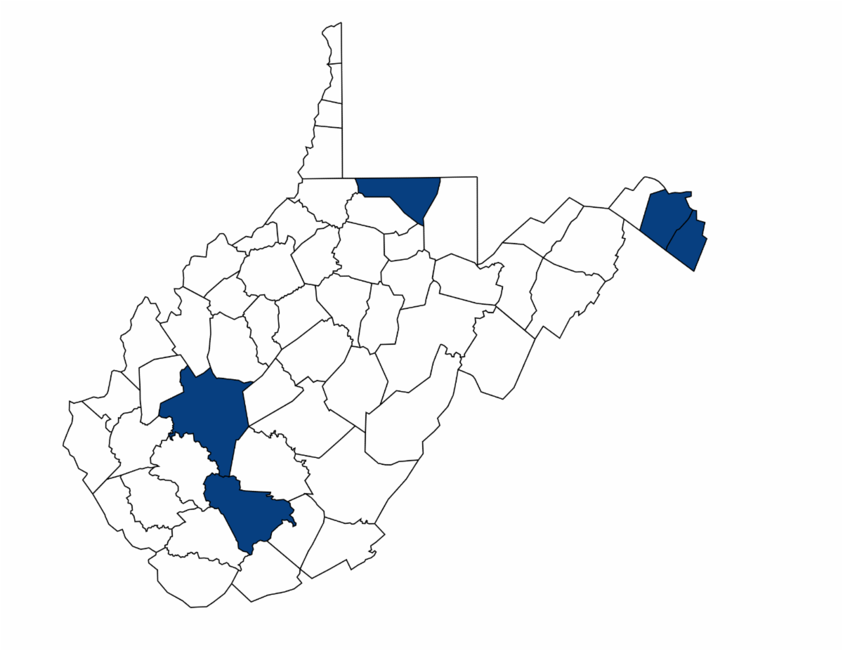 Counties with most businesses registered in April 2025