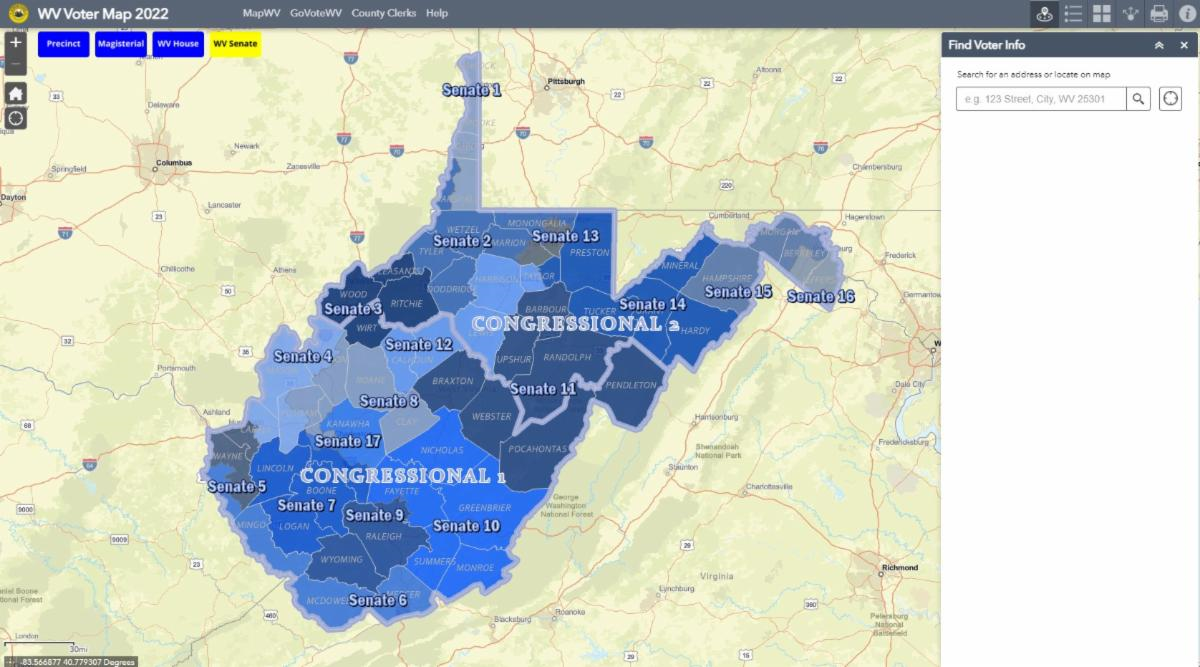 WV Interactive Map for Voting Precincts & Districts