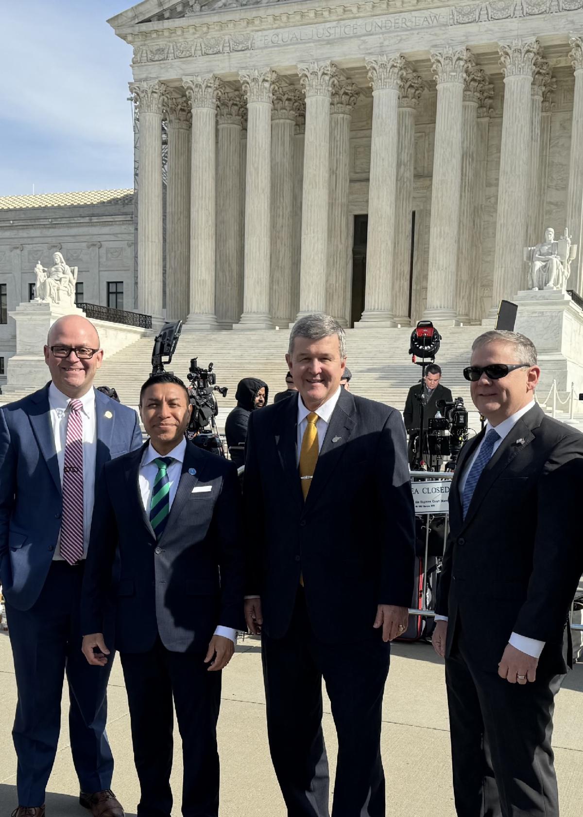 Photo of Secretary of States Mac Warner, Phil McGrane, Diego Morales, and John Thurston