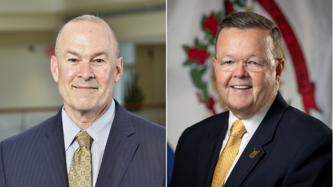 Chancellor and Executive Dean of West Virginia University Health Sciences Dr. Clay Marsh & WV Secretary of State Kris Warner