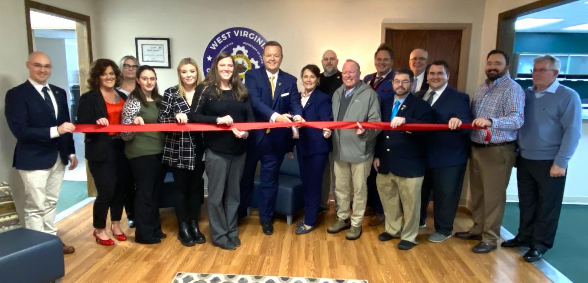 WV One Stop Business Center anniversary ribbon cutting