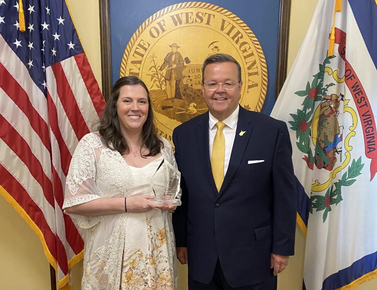 WVSOS Business Division Director Sarah Carey and WV Secretary of State Kris Warner