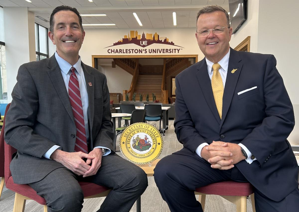 UC President Dr. Marty Roth and WV Secretary of State Kris Warner