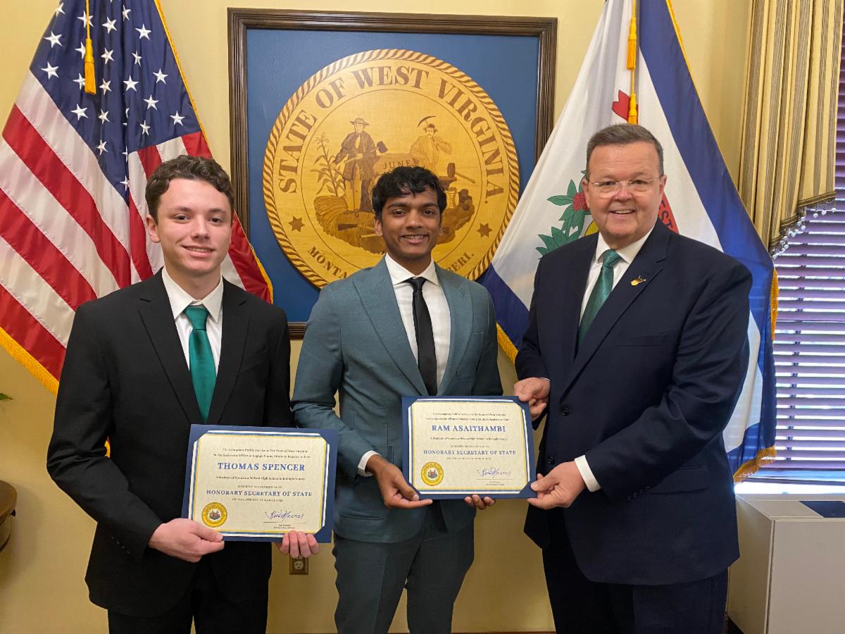 Honorary Secretaries of State Thomas Spencer and Ram Asaithambi at the State Capitol